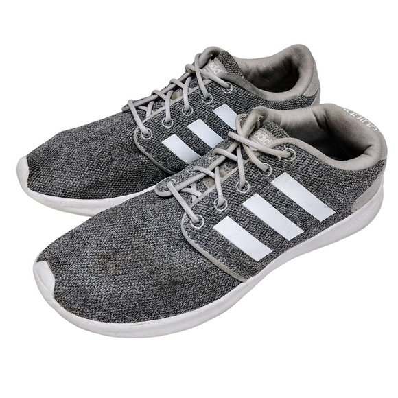 adidas | Shoes | Adidas Womens Cloudfoam Qt Racer Running Shoes Size 8 Gray  White Lowtop Aw433 | Poshmark